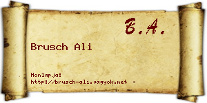 Brusch Ali névjegykártya